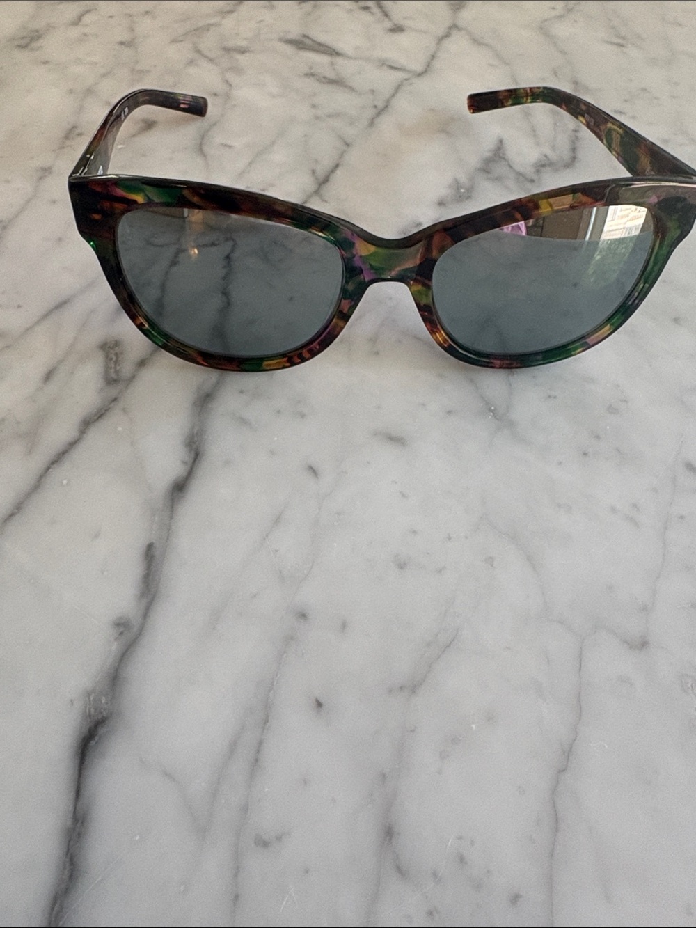 Costa Multicolor Tortoiseshell Cat-Eye Sunglasses with Dark Lenses